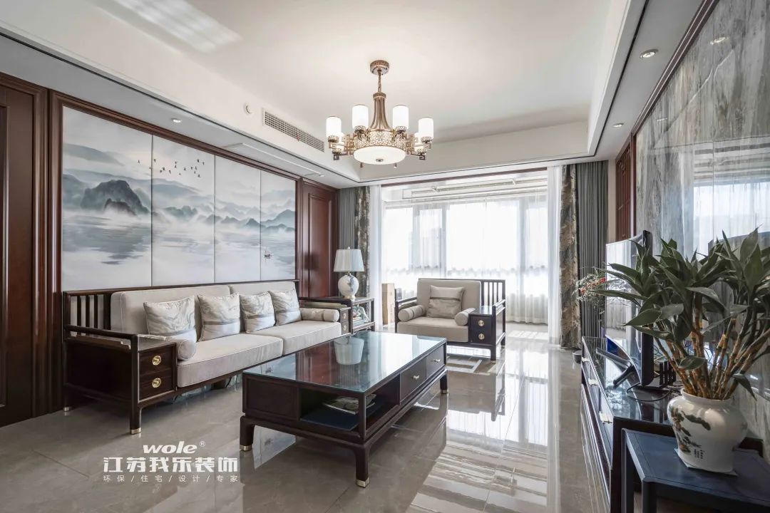 我樂裝飾·實(shí)景案例：120㎡新中式三居室，水墨丹青，浸透在骨子里的貴氣與清寧！